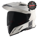 Axor X-Cross Motorcycle Helmet Dual Sport Adventure Crash Helmet Gloss White Sun Visor ECE22.06 - Free Pinlock & Smoked Visor