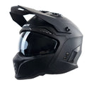 Stealth Fighter Open Face Motorcycle Helmet Removable Chin Bar & Drop Down Sun Visor Matt Black