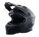 Stealth Fighter Open Face Motorcycle Helmet Removable Chin Bar & Drop Down Sun Visor Matt Black