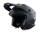 Stealth Fighter Open Face Motorcycle Helmet Removable Chin Bar & Drop Down Sun Visor Matt Black