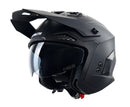 Stealth Fighter Open Face Motorcycle Helmet Removable Chin Bar & Drop Down Sun Visor Matt Black