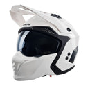 Stealth Fighter Open Face Motorcycle Helmet Removable Chin Bar & Drop Down Sun Visor Gloss White