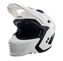 Stealth Fighter Open Face Motorcycle Helmet Removable Chin Bar & Drop Down Sun Visor Gloss White