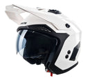 Stealth Fighter Open Face Motorcycle Helmet Removable Chin Bar & Drop Down Sun Visor Gloss White