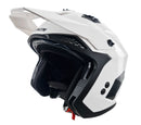 Stealth Fighter Open Face Motorcycle Helmet Removable Chin Bar & Drop Down Sun Visor Gloss White