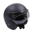 Axor Jet Open Face Motorcycle Scooter Helmet Matt Black With Black Liner