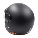 Axor Jet Open Face Motorcycle Scooter Helmet Matt Black With Brown Liner