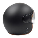 Axor Jet Open Face Motorcycle Scooter Helmet Matt Black With Brown Liner