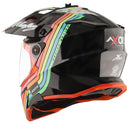 Axor X-Cross Motorcycle Helmet Dual Sport Adventure Crash Helmet Black/Grey Sun Visor ECE22.06 - Free Pinlock & Smoked Visor
