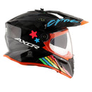 Axor X-Cross Motorcycle Helmet Dual Sport Adventure Crash Helmet Black/Grey Sun Visor ECE22.06 - Free Pinlock & Smoked Visor