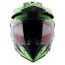 Axor X-Cross Motorcycle Helmet Dual Sport Adventure Crash Helmet Grey/Green Sun Visor ECE22.06 - Free Pinlock & Smoked Visor