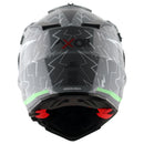 Axor X-Cross Motorcycle Helmet Dual Sport Adventure Crash Helmet Grey/Green Sun Visor ECE22.06 - Free Pinlock & Smoked Visor