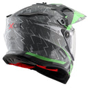 Axor X-Cross Motorcycle Helmet Dual Sport Adventure Crash Helmet Grey/Green Sun Visor ECE22.06 - Free Pinlock & Smoked Visor