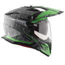 Axor X-Cross Motorcycle Helmet Dual Sport Adventure Crash Helmet Grey/Green Sun Visor ECE22.06 - Free Pinlock & Smoked Visor