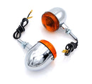 Bike It Short Stem Bullet Indicators With Chrome Body And Amber Lens