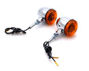 Bike It Short Stem Bullet Indicators With Chrome Body And Amber Lens