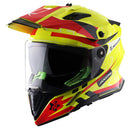 Axor X-Cross Motorcycle Helmet Dual Sport Adventure Crash Helmet Neon Yellow/Red Sun Visor ECE22.06 - Free Pinlock & Smoked Visor