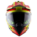 Axor X-Cross Motorcycle Helmet Dual Sport Adventure Crash Helmet Neon Yellow/Red Sun Visor ECE22.06 - Free Pinlock & Smoked Visor