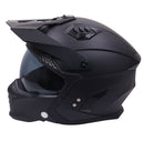 Stealth Fighter Open Face Motorcycle Helmet Removable Chin Bar & Drop Down Sun Visor Matt Black