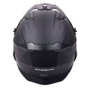 Stealth Fighter Open Face Motorcycle Helmet Removable Chin Bar & Drop Down Sun Visor Matt Black