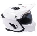 Stealth Fighter Open Face Motorcycle Helmet Removable Chin Bar & Drop Down Sun Visor Gloss White