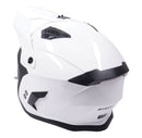 Stealth Fighter Open Face Motorcycle Helmet Removable Chin Bar & Drop Down Sun Visor Gloss White