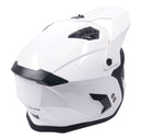 Stealth Fighter Open Face Motorcycle Helmet Removable Chin Bar & Drop Down Sun Visor Gloss White