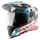 Axor X-Cross Motorcycle Helmet Dual Sport Adventure Crash Helmet White/Red Sun Visor ECE22.06 - Free Pinlock & Smoked Visor