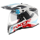 Axor X-Cross Motorcycle Helmet Dual Sport Adventure Crash Helmet White/Red Sun Visor ECE22.06 - Free Pinlock & Smoked Visor