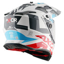 Axor X-Cross Motorcycle Helmet Dual Sport Adventure Crash Helmet White/Red Sun Visor ECE22.06 - Free Pinlock & Smoked Visor