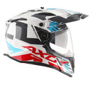 Axor X-Cross Motorcycle Helmet Dual Sport Adventure Crash Helmet White/Red Sun Visor ECE22.06 - Free Pinlock & Smoked Visor