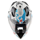 Axor X-Cross Motorcycle Helmet Dual Sport Adventure Crash Helmet White/Red Sun Visor ECE22.06 - Free Pinlock & Smoked Visor