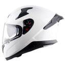 Axor Apex Full Face Motorcycle Helmet Gloss White With Drop Down Sun Visor & Pinlock Included