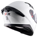 Axor Apex Full Face Motorcycle Helmet Gloss White With Drop Down Sun Visor & Pinlock Included