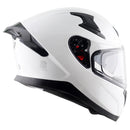 Axor Apex Full Face Motorcycle Helmet Gloss White With Drop Down Sun Visor & Pinlock Included