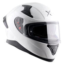Axor Apex Full Face Motorcycle Helmet Gloss White With Drop Down Sun Visor & Pinlock Included