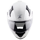 Axor Apex Full Face Motorcycle Helmet Gloss White With Drop Down Sun Visor & Pinlock Included
