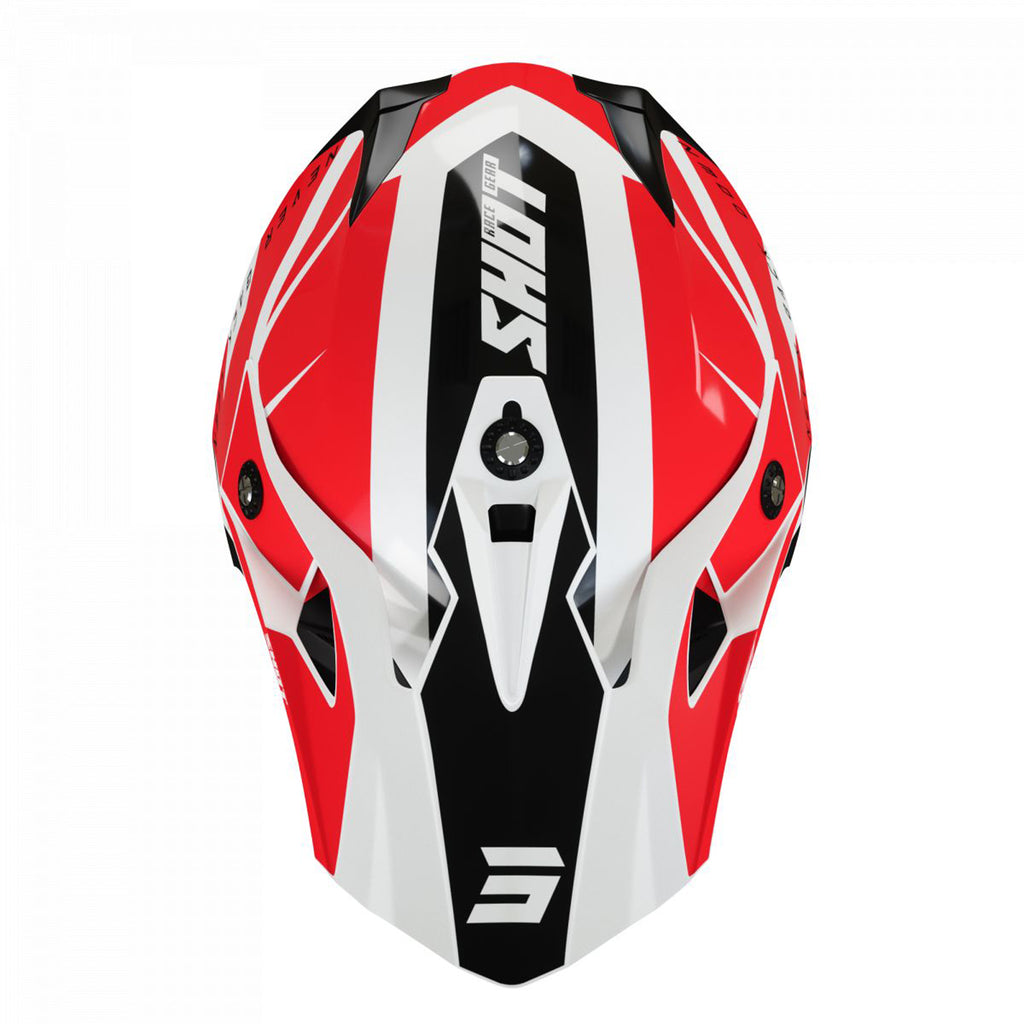 Shot Pulse Adults MX Helmet Revenge White Red Black Gloss – Biker