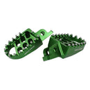 BikeTek MX Forged Wide Platform Footpegs Kawasaki Green
