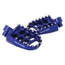 BikeTek MX Forged Wide Platform Footpegs Yamaha Blue