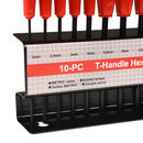 Bike It 10pc T-Handle Hexagon Key Sets With Rack
