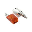 Bike It Short Stem Mini Indicators With Chrome Body And Amber Lens
