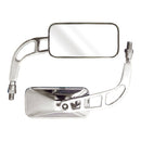 Bike It Knight Universal Rectangular Chrome Mirrors With 10mm Thread