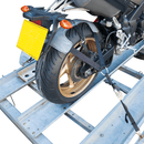 Motorcycle Wheel Brace Ratchet Tie Down Strap Securing Transport System