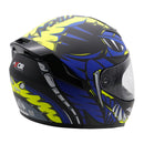 Axor Rage Python Full Face Helmet Blue Yellow Black Matt