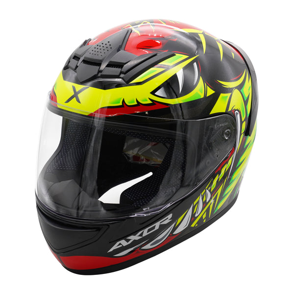 Axor Rage Python Full Face Helmet Red Yellow Black Gloss