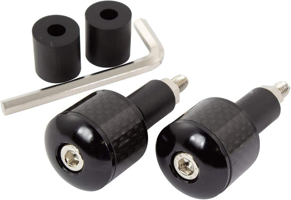 Motorcycle Bar Ends Universal With Carbon Fibre Inset Black CNC Machined Bar End