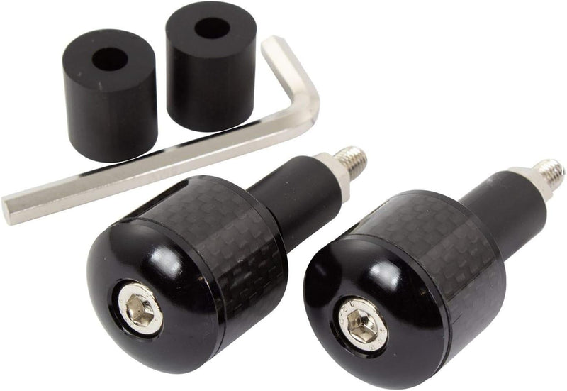 Motorcycle Bar Ends Universal With Carbon Fibre Inset Black CNC Machined Bar End