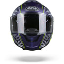Airoh Spark Motorcycle Helmet Full Face - Fluro Yellow / Blue Circuit Matt
