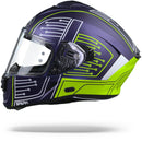 Airoh Spark Motorcycle Helmet Full Face - Fluro Yellow / Blue Circuit Matt